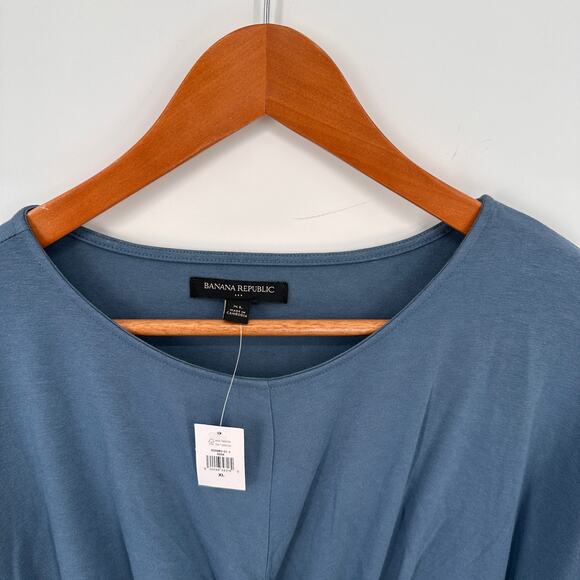 BANANA REPUBLIC NWT Slate Blue Long Sleeve Wrap Front Bodysuit // XL - Picture 5 of 12